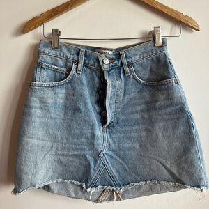 Agolde Blue Denim Mini Skirt - 25